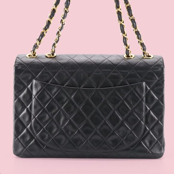 Chanel Black Vintage Classic Jumbo XL Maxi Flap Shoulder Bag - Picture 4 of 12